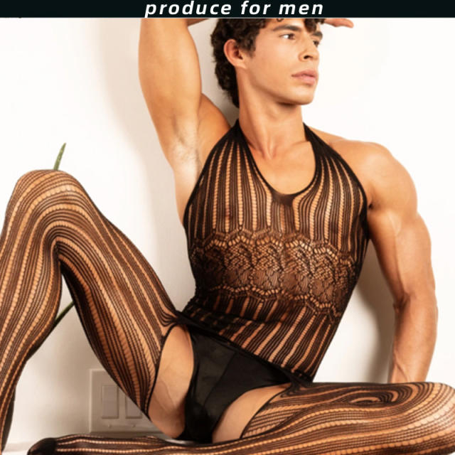 Sexy Mesh Bodystockings Men Fetish Pantyhose Sexy Lingerie PQ295