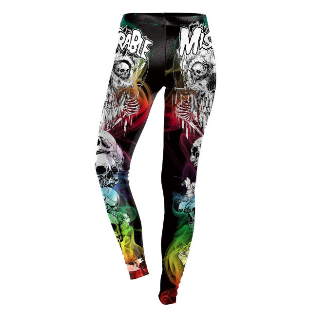 Women Cartoon Trousers Halloween Pants Skull Printed Leggings KDK1013