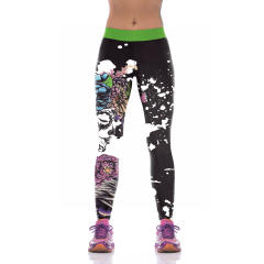 Skull Printed Pants Halloween Leggings Women Cartoon Trousers WKYK1004