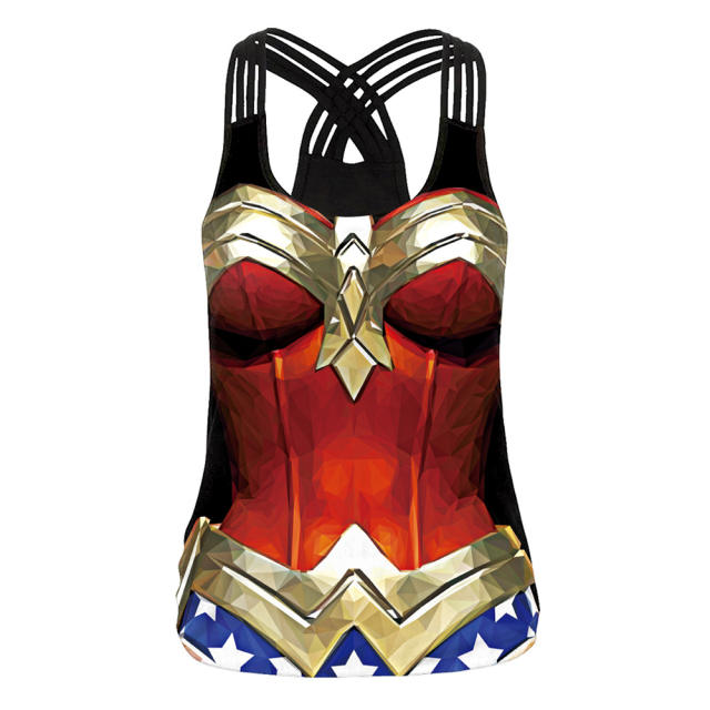 3D Printed Halloween Cosplay Tops Wonder Woman Vest Blouses PQ B104-210