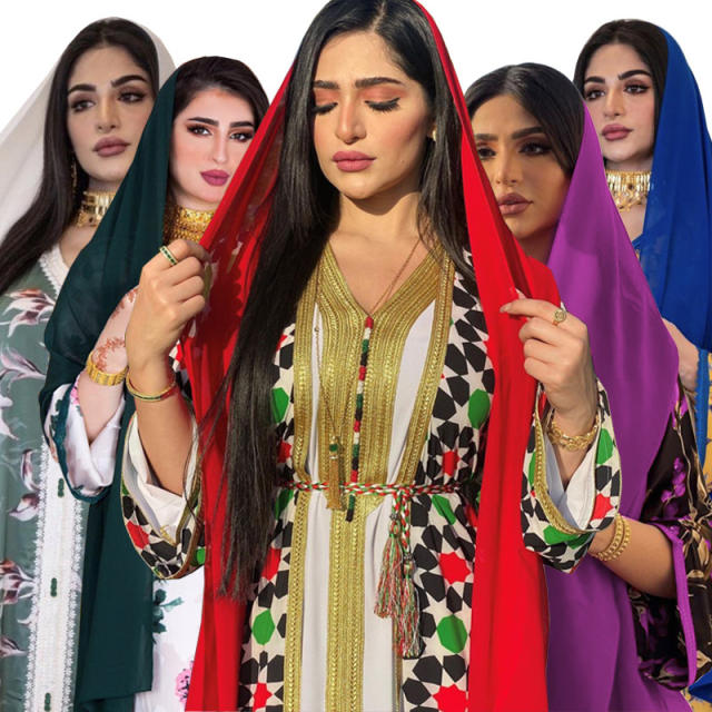 Wholesale Middle East Kerchief Ethnic Chiffon Scarf For Women PQAB001