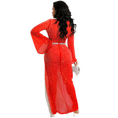 Deep V-neck Sexy Rhinestone Cocktail Dresses Sequin Evening Dress PQ5597
