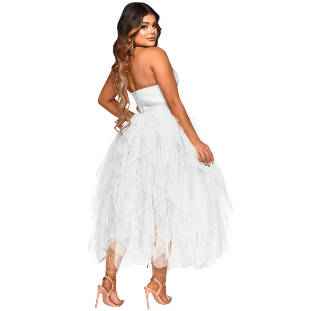 Red Sexy Rhinestone Cocktail Tutu Dresses Sequin Evening Dress PQ5709B