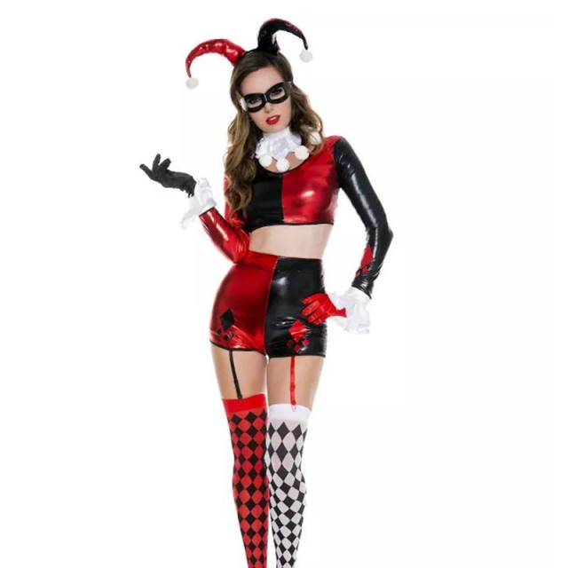 Circus Funny Clown Costume Anime Harley Quinn Stage Costume PQ91366B