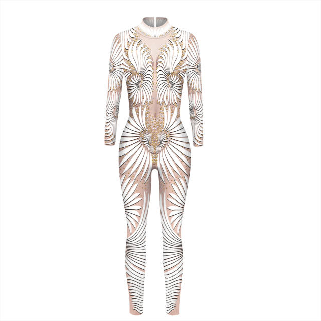 3D Digital Printing Slim Cos Jumpsuit Machine Armor Costume PQBAX172
