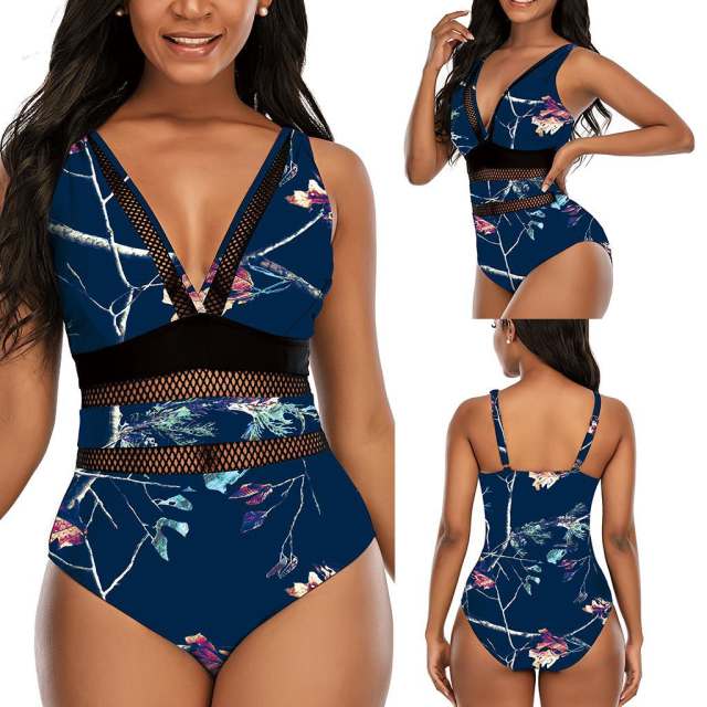 Floral Print Monokini Women One Piece Swimming Suits Swim Wear PQ2106