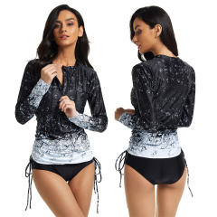 Surfing Suit Sunscreen Long Sleeve Tankini Women's Swimsuit Diving Suit PQ6616