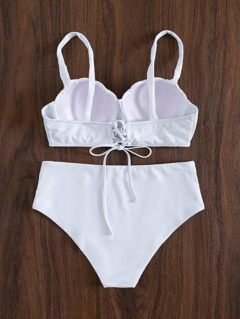 Women Sexy Shell Bikini Swimwear Solid Color Swimming Wear PQ7398B