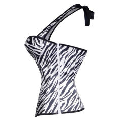 Zebra Printed Overbust Corselet Women Sexy Halter Corset PQ7376