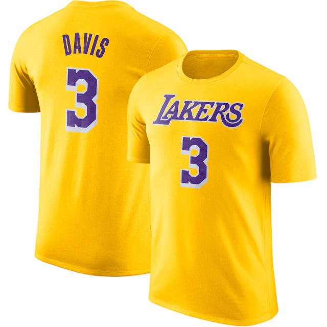 Lakers Basketball Fan Apparel Davis Tops For Adult Los Angeles Basketball T-shirts PQT05C