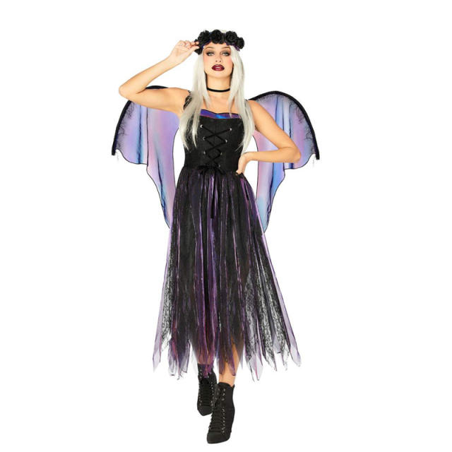 Sexy Dark Angel Fancy Dress Beautiful Halloween Mystique Mardi Gras Costume PQ40346B