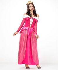 Pink Princess Cosplay Costume Halloween Fancy Dress Woman Carnival Fairy Tale Outfit PQ2889