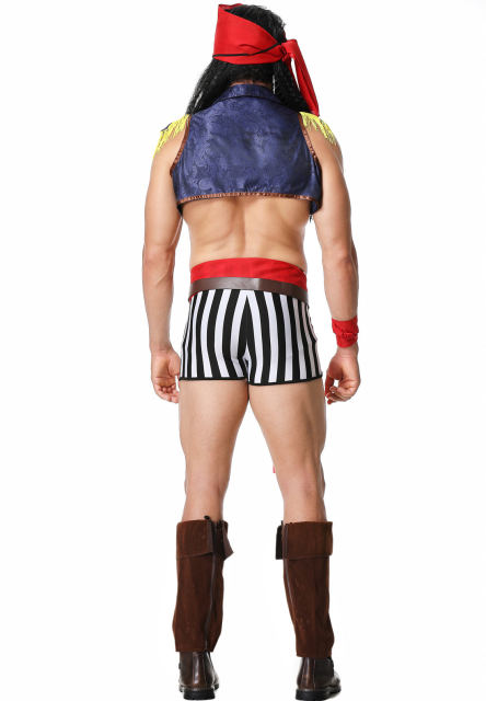 Men Pirate Cosplay Costume Halloween Sea Rover Uniform Adult Carnival Buccaneer Outfit PQ82218