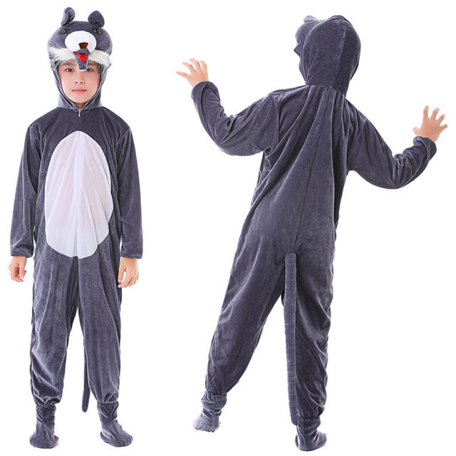 Plush Outfits Carnival Big Bad Wolf Costume Halloween Animal Cosplay Uniform PQ96