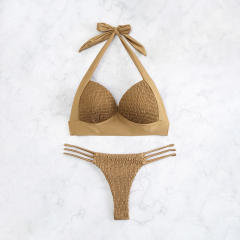 Seashell Bra Bikinis For Lady Water Sports Wear Beach Equipment Halter Padded Swimsuit PQ3550