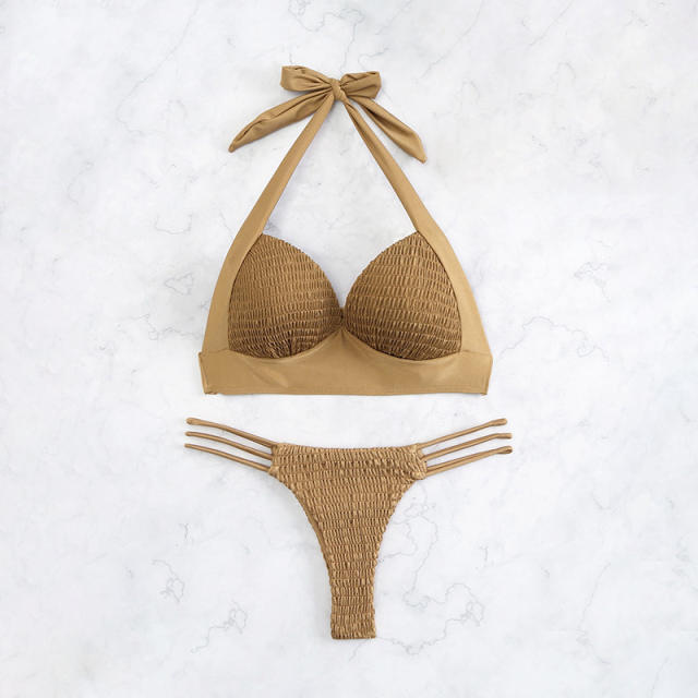 Seashell Bra Bikinis For Lady Water Sports Wear Beach Equipment Halter Padded Swimsuit PQ3550