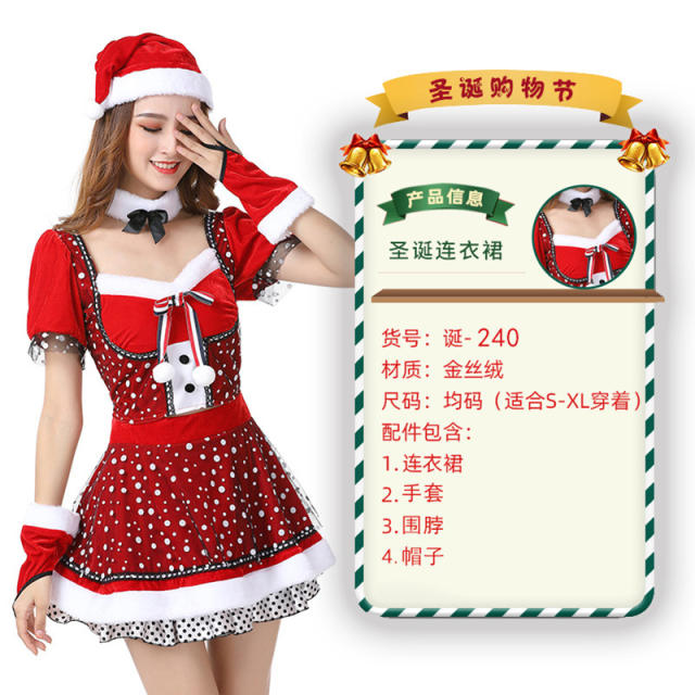 Wholesale Sexy Christmas Costume For Women Plush Xmas Dress PQ3243B