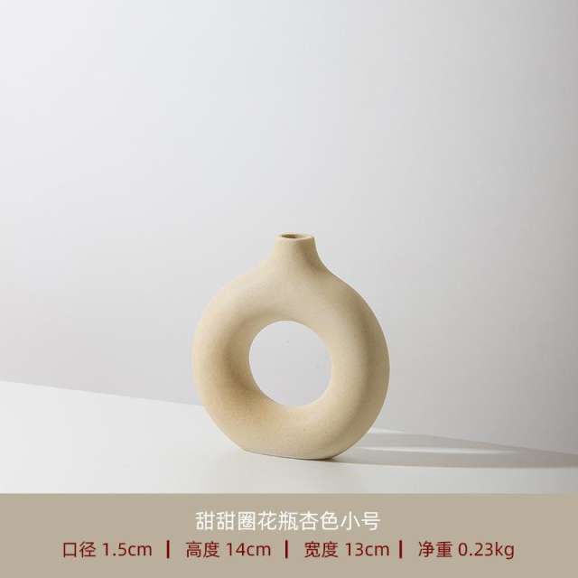 Simple Circle Ceramic Vase Handmade Christmas Decoration Home Ornaments PQ6563