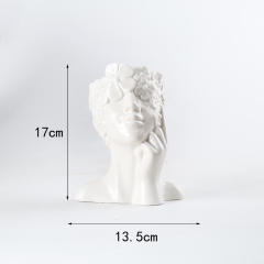 Human Face Ceramic Vase Home Ornaments Handmade Decoration PQ28957