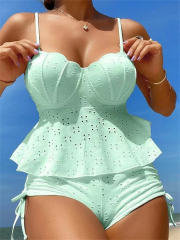 Wholesale Women Shell Bikinis Push Up Swimwear Sexy Tankini Set PQ-D1