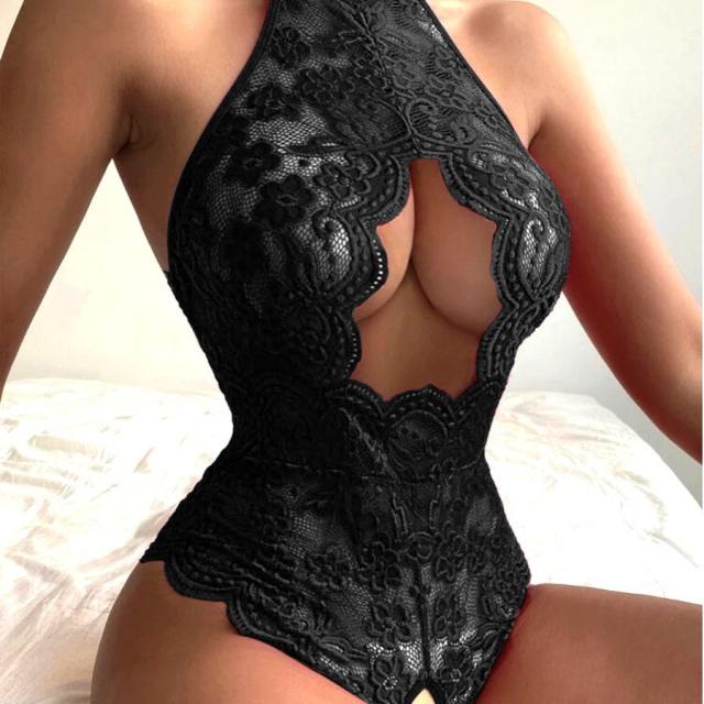Sexy Wholesale Lace Bodysuit Halter Teddy Lingerie For Women PQ2131