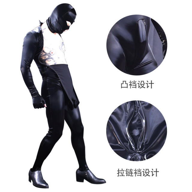 Men Oli Latex Ammonia Catsuit Wholesale PU Fetish Jumpsuit PQ-B23