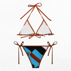 Geometric Print Triangle Bikini Two Pieces Swimsuit for Women PQ4052