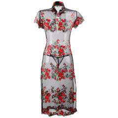 Sexy Cheongsam High Slit Lingerie Nightclub Outfit Retro Cosply Clothing PQ7926