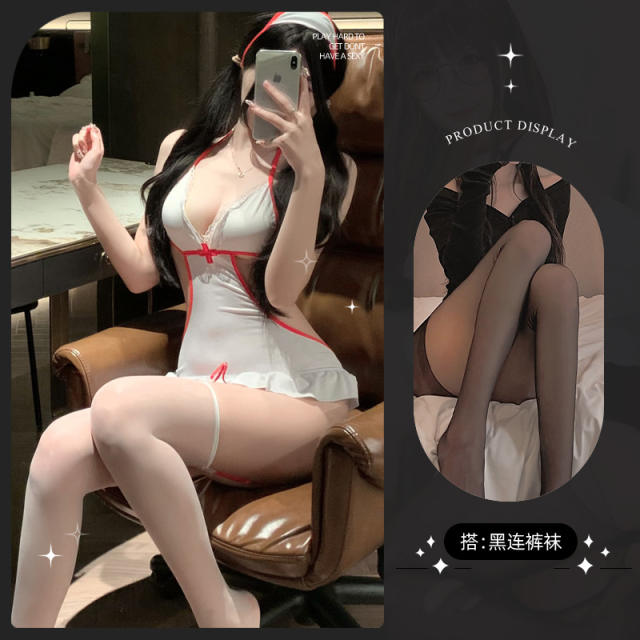 Halloween Nurse Costume For Women Carnival Lingerie Cosplay Fancy Dress PQ8772