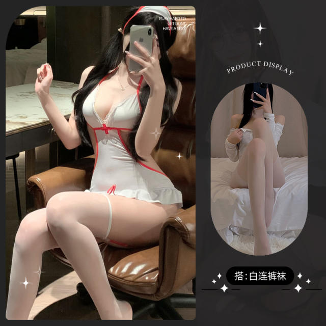Halloween Nurse Costume For Women Carnival Lingerie Cosplay Fancy Dress PQ8772