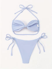 Two-Piece Bandeau Bikini Halter Neck Swimwear for Woman Beachwear Ladies Bathers PQ-P5049