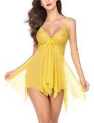 Women Lace Babydoll Lingerie Sexy Mesh Sleepwear PQ-W372