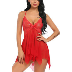 Women Lace Babydoll Lingerie Sexy Mesh Sleepwear PQ-W372