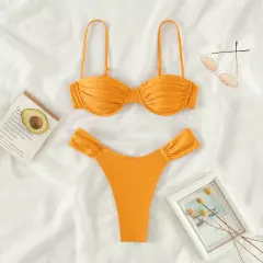 Women's Two-Piece Bikini Set Sexy Triangle Swimwear for Female PQ3021
