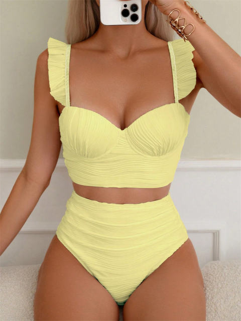 Vintage Two Pieces Bikini Sets for Woman Female Push Up Beachwear PQ-YD0411