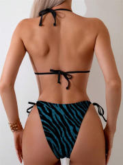 Women's Zebra Print String Bikini Set Sexy Ladies Beachwear PQ23050