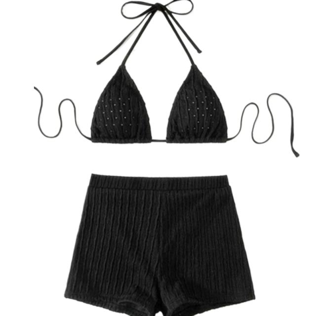Women's 2 Piece Swimsuit Set, Female High Waist Ribbed Shorts PQ-PC28
