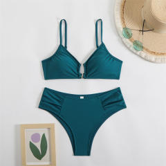 Women's Two Piece Swimsuit, Keyhole Top with Spaghetti Straps Swimwear PQ25022
