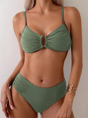 Women's Two Piece Swimsuit, Keyhole Top with Spaghetti Straps Swimwear PQ25022
