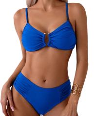Women's Two Piece Swimsuit, Keyhole Top with Spaghetti Straps Swimwear PQ25022