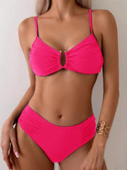 Women's Two Piece Swimsuit, Keyhole Top with Spaghetti Straps Swimwear PQ25022