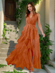 Women Chiffon Summer Boho Dresses Halter Maxi Dress PQ-HD051