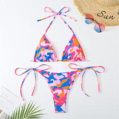 Women's Butterfly Print Bikini Set, Floral Swimwear PQ24018