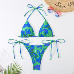 Women's Butterfly Print Bikini Set, Floral Swimwear PQ24018