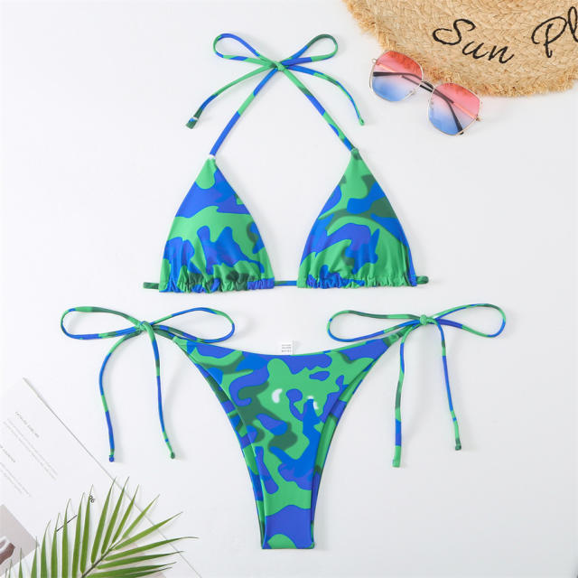 Women's Butterfly Print Bikini Set, Floral Swimwear PQ24018