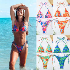 Women's Butterfly Print Bikini Set, Floral Swimwear PQ24018