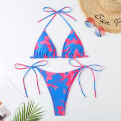 Women's Butterfly Print Bikini Set, Floral Swimwear PQ24018