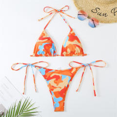 Women's Butterfly Print Bikini Set, Floral Swimwear PQ24018