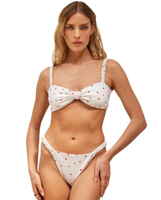 Women's Two-Piece Bikini Swimsuit, Ruched Straps Beach Wear PQ25019