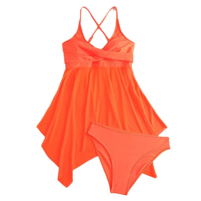 Women's One Piece Swimsuit with Mesh Skirt, Vintage Swimming Dress PQ202202